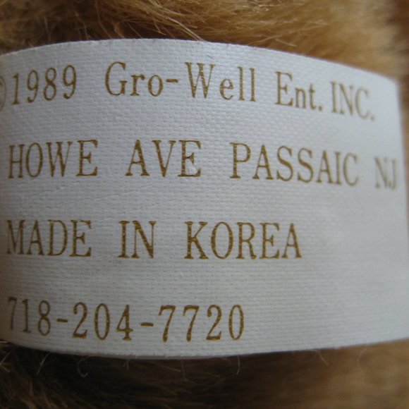 Vintage 1989 Easter Bunny Plush Gro-Well Ent Stuffed Animal With Tags - Picture 4 of 12